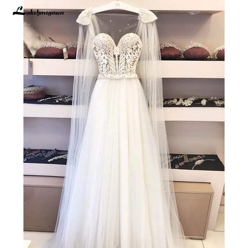 Скромные размера плюс кружево пляжные свадебные платья 2021 линии Винтаж Жемчуг