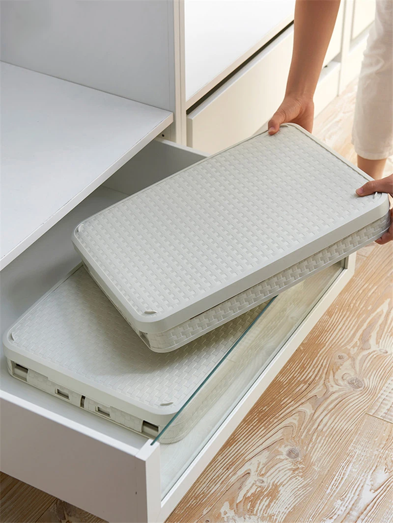 Настольная корзина для хранения дома ванной кухни гардероба пластиковая коробка