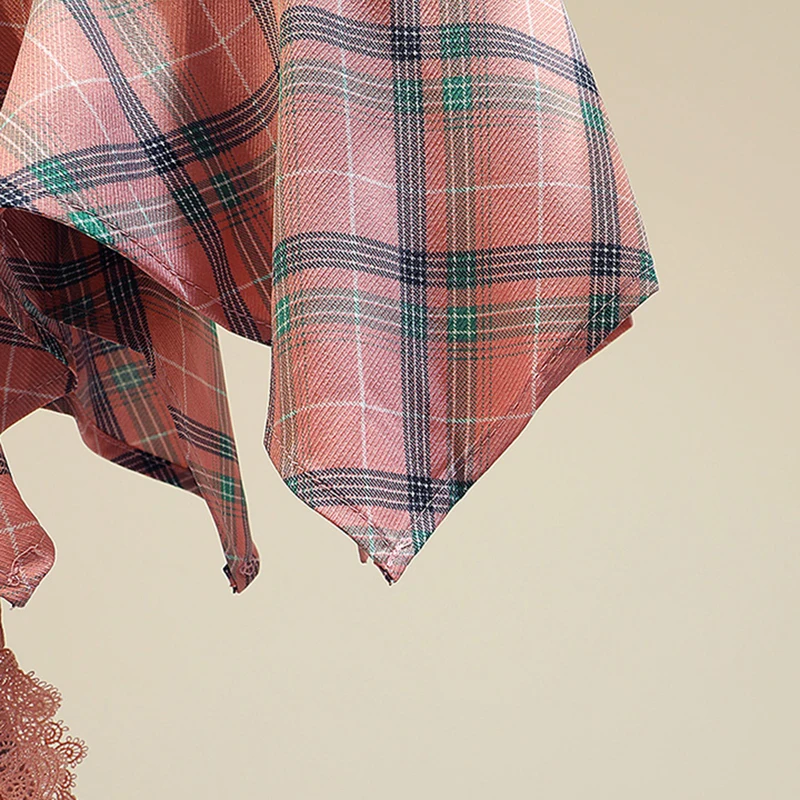 

[EAM] Women Red Plaid Ruffles Off Shoulder Blouse New Skew Collar Long Sleeve Loose Fit Shirt Fashion Spring Autumn 2021 1DD7461