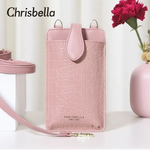 chrisbella small cell phone bag pu leather shoulder bags for women mini crossbody bag alligator lady fashion long purse handbags free global shipping