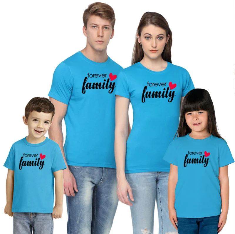 

Семейная футболка Forever, одинаковые наряды для семьи, футболка для мам, пап и детей
