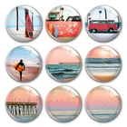 Кабошоны для изготовления ювелирных изделий сделай сам, розовые летние круглые фотокабошоны с плоской задней частью для демонстрации бижутерии, фурнитура для аксессуаров