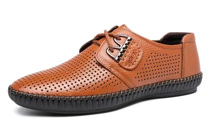 style 3- brown Мужская модная обувь из коровьей кожи; Рабочая обувь; Повседневная Деловая обувь из натуральной кожи на шнуровке; мужские кроссовки на плоской подошве; Zapatos De Hombre - Цвет: style 3- brown
