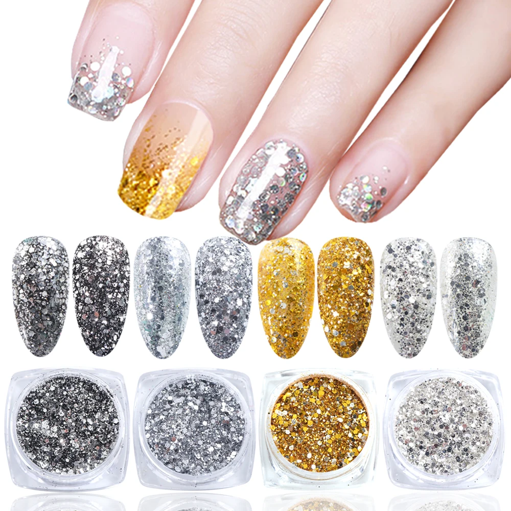 6 коробок/Набор для ногтей Русалка Блестки хлопья 3D блестящие голографические