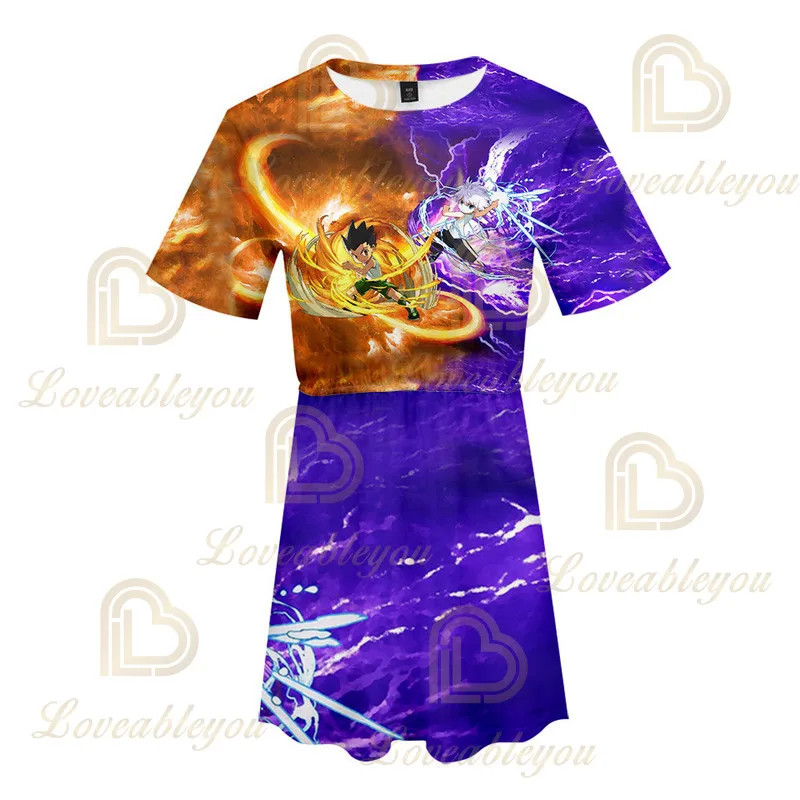 

2021 New Women Girls Dress Suit Clothes Japan Anime T Shirt Skirts Set Volleyball Summer Tee for Teens Lady