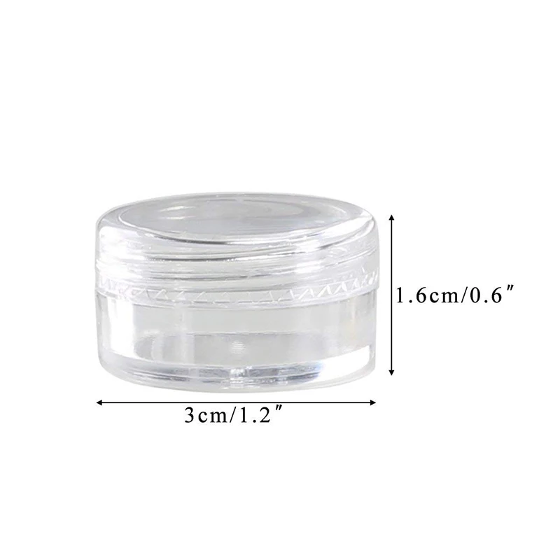 

100 Pcs 5ml Clear Plastic Pot Jars Cosmetic Containers Sample Container Mini Bottle EDF88