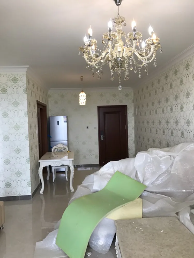 Декоративная люстра для гостиной большая лампа старинный коньяк хрустальное