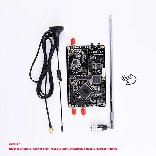 HackRF одно программное радио(SDR) макетная плата 1 МГц-6 ГГц с антенна SMA+ черная универсальная Антенна и акриловая оболочка