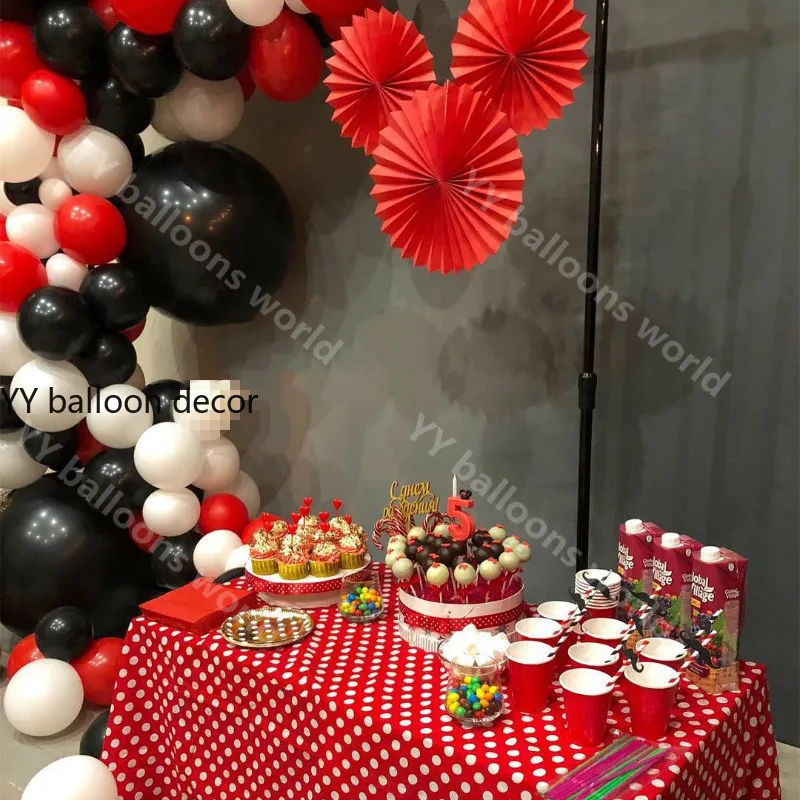 Adf0Arch набор 95 шт./компл. красный черный красочный латекс s 1 Свадебная вечеринка Baby