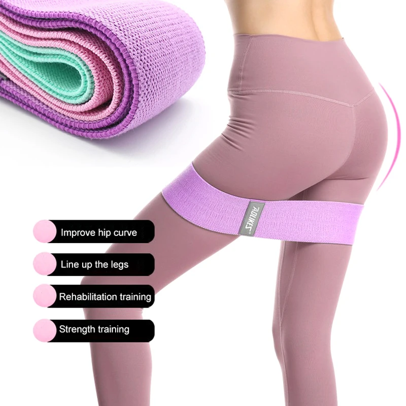 

Fitness Resistance Bands Non-slip Hip Circle Legs Thigh Hip Workout Bands