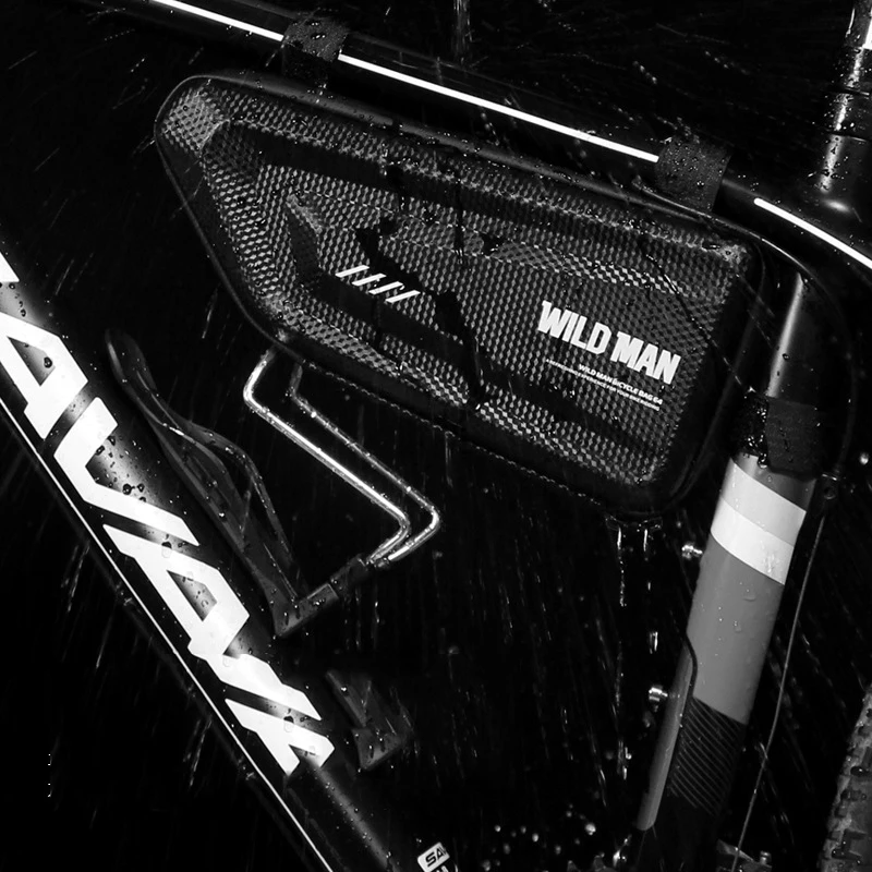 WILD MAN Mountain Bike Bag Rainproof Road Bicycle Frame Cycling Accessories Hard Shell Tools Storage Panniers Capacity 1.5L | Спорт и