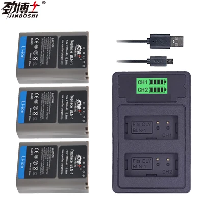 3X B and Charger 4x BLN-1 PS BLN1 PS-BLN1 Батарея+ Dual USB зарядка для Olympus BLN1 OM-D E-M1 E-M5 Mark II PEN-F E-P5 EM1 EM5 PENF EP5 - Цвет: 3X B and Charger