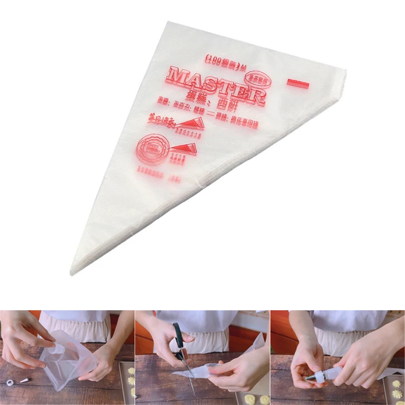 

Wholesale 10 Sets(100pcs/set) Medium Size Disposable Cream Pastry Cake Icing Piping Decorating Bags Tools