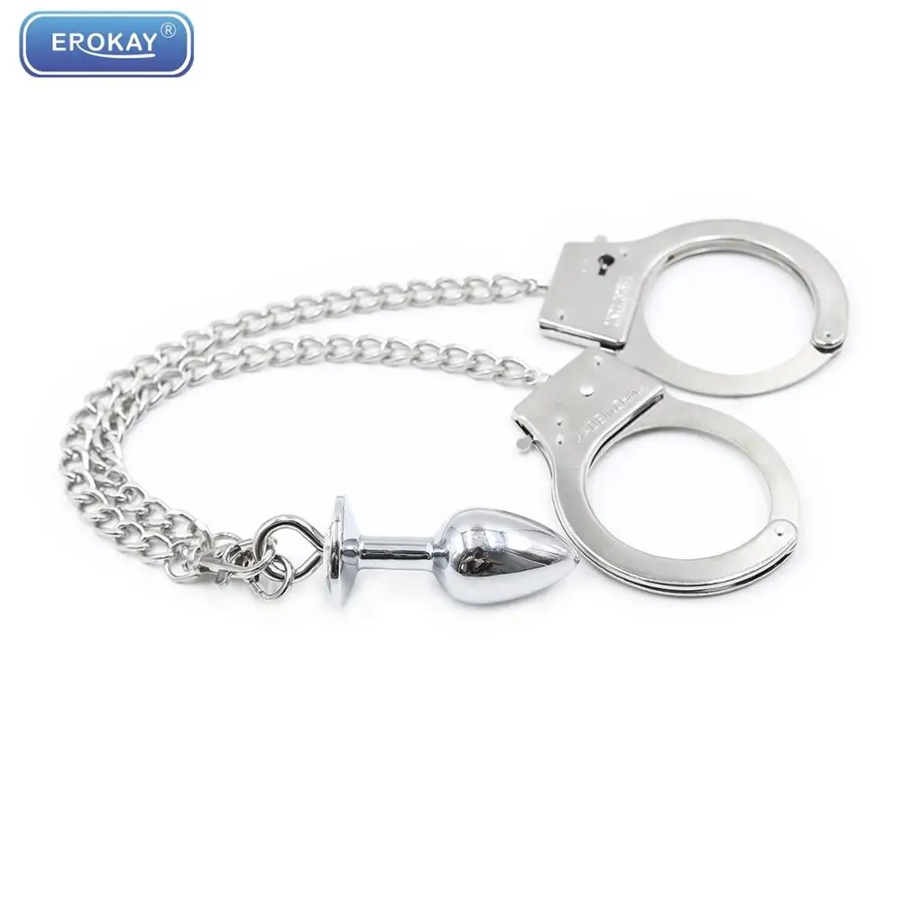 Секс-Игрушки Металлические наручники Анальная пробка труба игрушка игры для