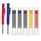 Твердый плотничный карандаш, набор с 5 коробками, механический карандаш для плотника, набор строительных карандашей с глубоким отверстием, инструмент для маркировки