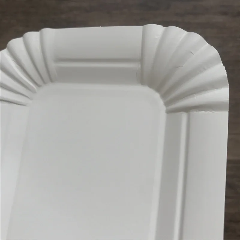 Прямоугольный поднос для торта белая бумажная тарелка одноразовая обеденная