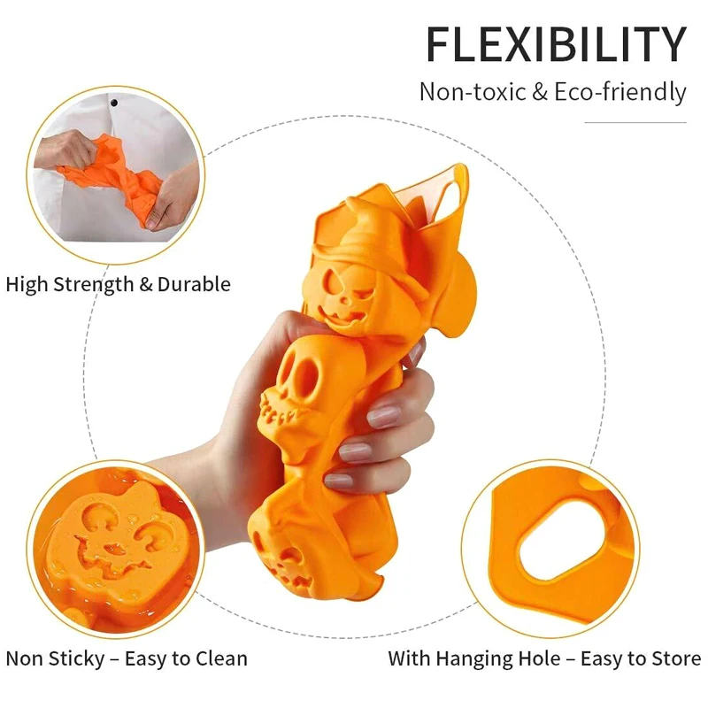 

3 Pcs Silicone Baking Mold Halloween DIY Cake Biscuit Mould Ghost Pumpkin Tools DC120