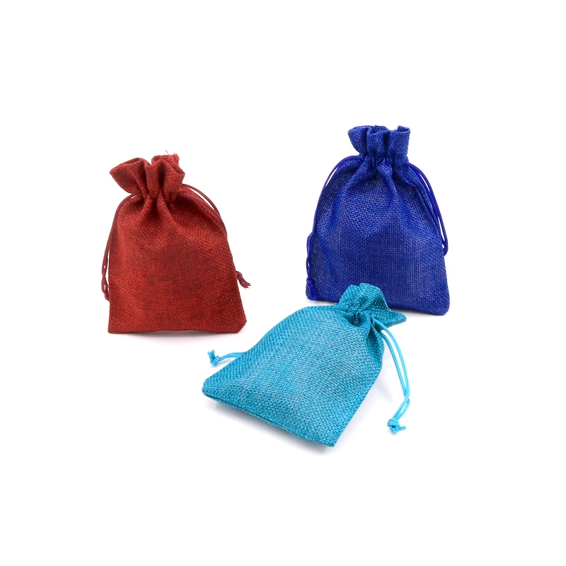 Black Jute Drawstring Bag Jewelry Packaging & Display Christmas Gift Boxes Packing Pouches 7x9cm 60pcs Candy Sachets | Украшения и