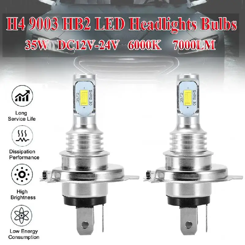 

Auto Lamp LED Car Light H4 6000k 9003 HB2 SUPER WHITE CSP LED Headlights Bulbs Kit High Low Beam Canbus Tuning Car Universal