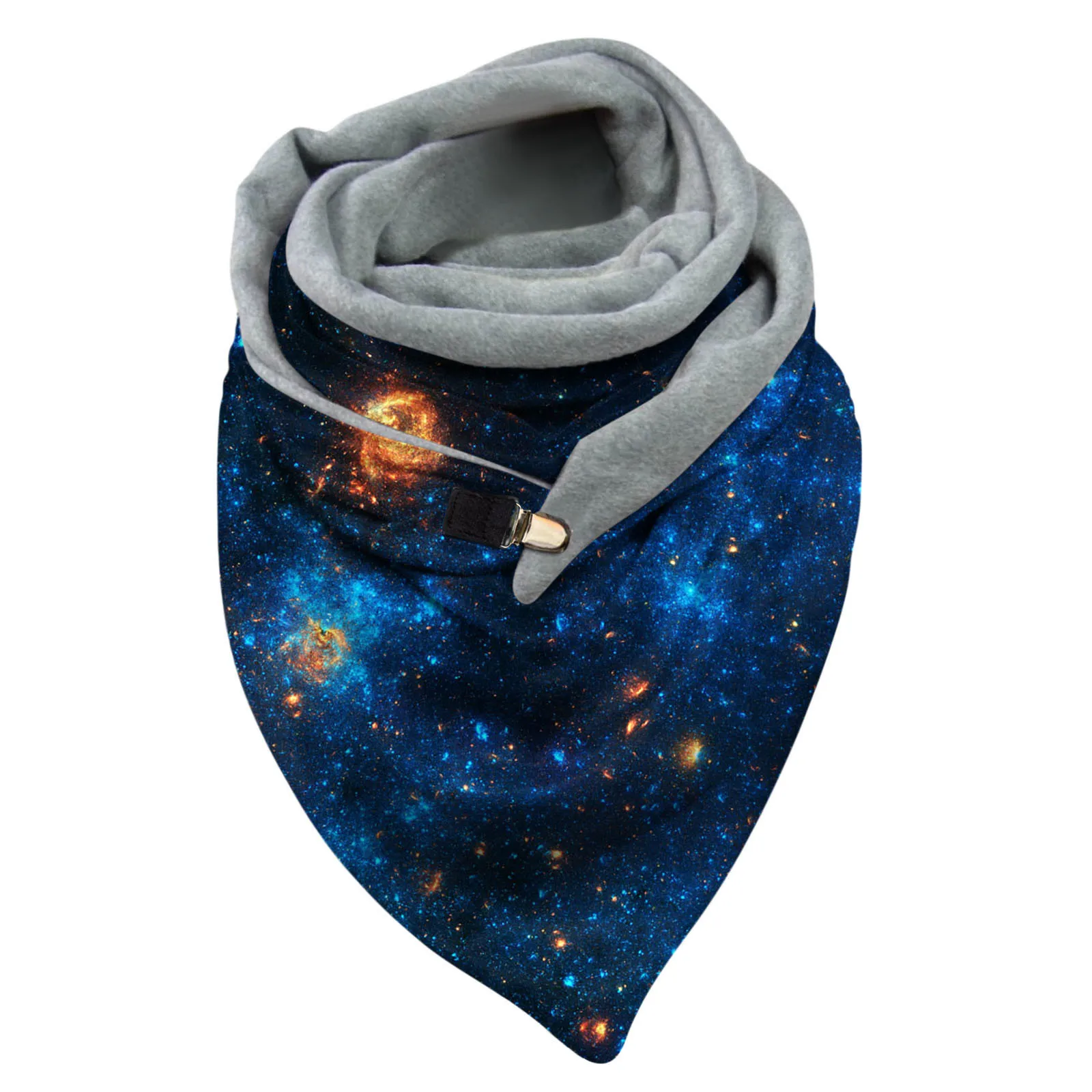 Модный зимний женский Мягкий шарф с принтом на пуговицах повседневные теплые