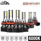 Комплект светодиодных фар 6x Combo 9005HB3 H11H9H8 дальний и ближний свет + противотуманная лампа для автомобиля H11 белый 6000K для Honda Accord 2013 2014 2015