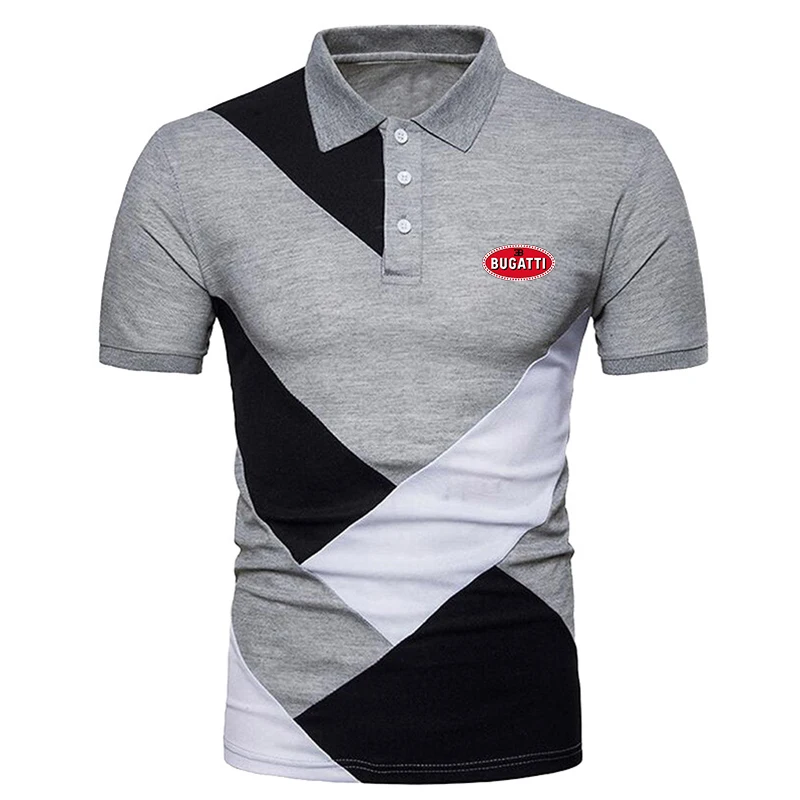 

2021 Summer Men's Polo Shirt BUGATTI Car Logo Short Sleeve Slim Breathable Shirt Men's Polo Shirt Men's T-Shirt Top