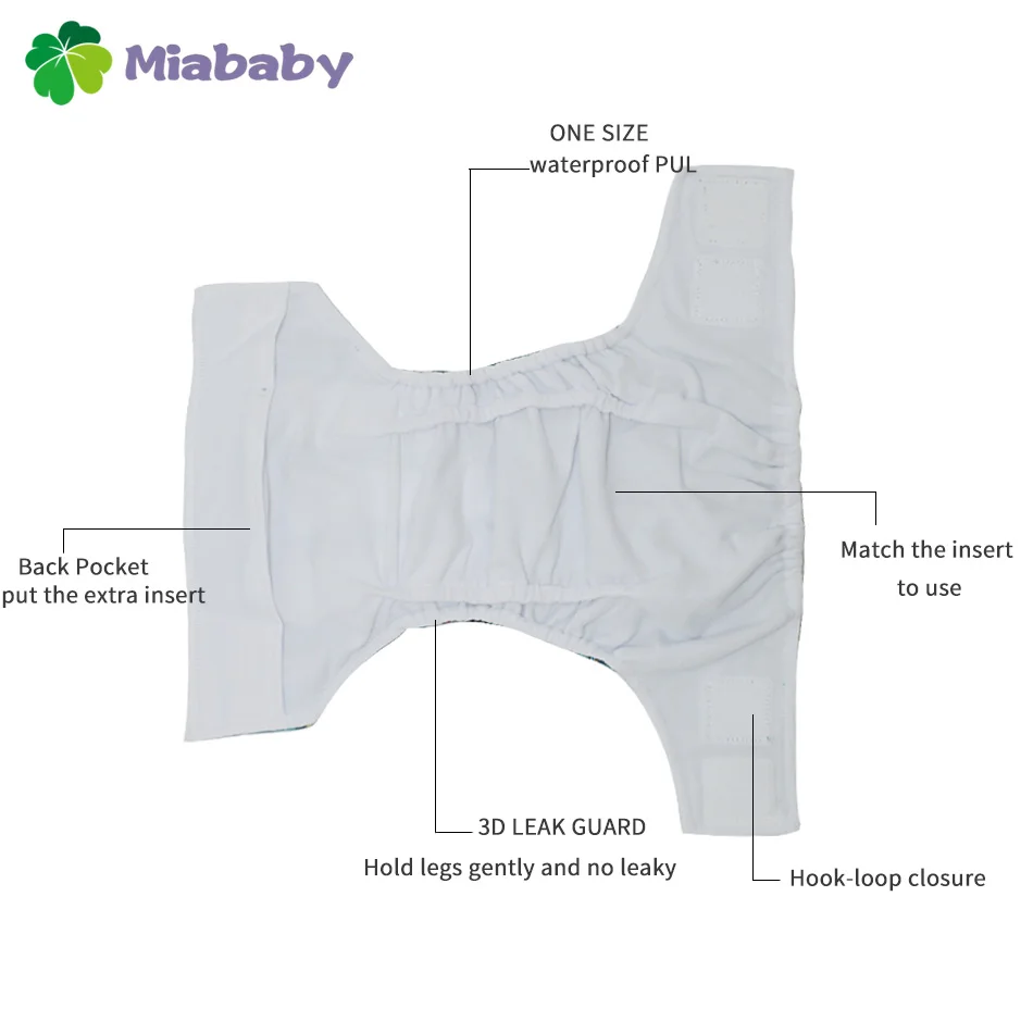 Miababy-pa&ntilde;al de tela con bolsillos, impermeable y transpirable, para beb&eacute; de 3-15 kg, Hook & Loop OS-2