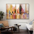 Абстрактная картина маслом в виде городского пейзажа, HD Печать на холсте, Постер и фотография для гостиной, дивана, украшение