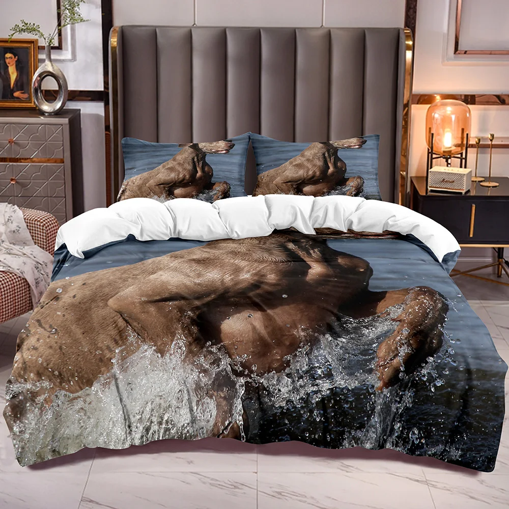 

Комплект постельного белья из микрофибры с 3D-принтом собаки