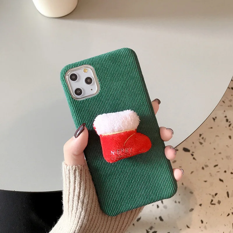 3D милый мультяшный чехол для IPhone 11 Pro Max с Рождеством плюшевый XR X XS 6S 7 8 Plus пушистый