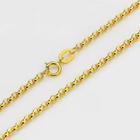 real pure solid 18k yellow gold necklace 2mm cable rolo link chain stamped au750 40cm 75cm