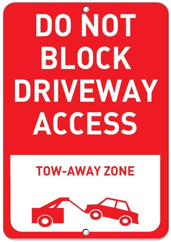 

Do Not Block Access Tow Away Zone Parking Poster Funny Art Decor Vintage Aluminum Retro Metal Tin Sign Decorative Signs