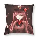 Чехол для подушки Genshin Impact Hu Tao, домашняя декоративная Волшебная подушка в стиле аниме, декоративная подушка для автомобиля с двусторонним принтом
