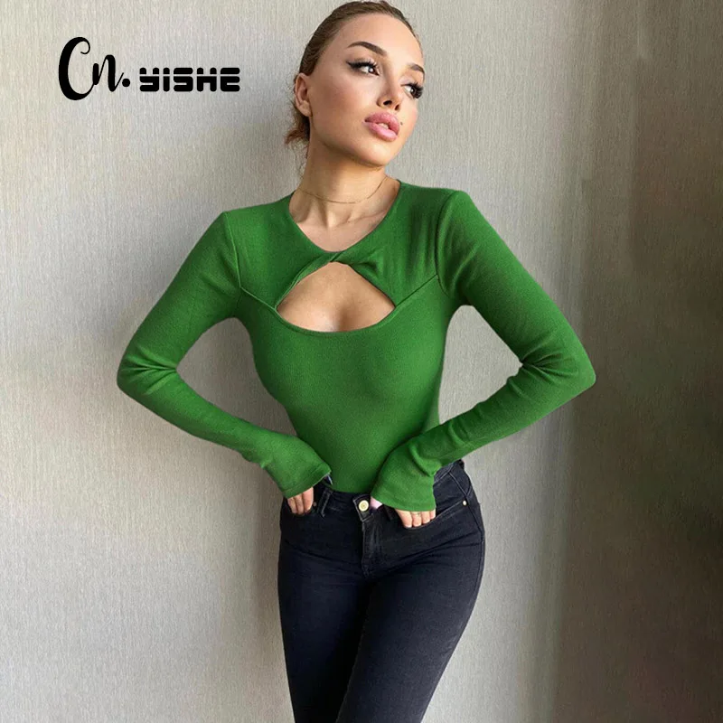 

Женское боди для фитнеса с длинным рукавом и круглым вырезом