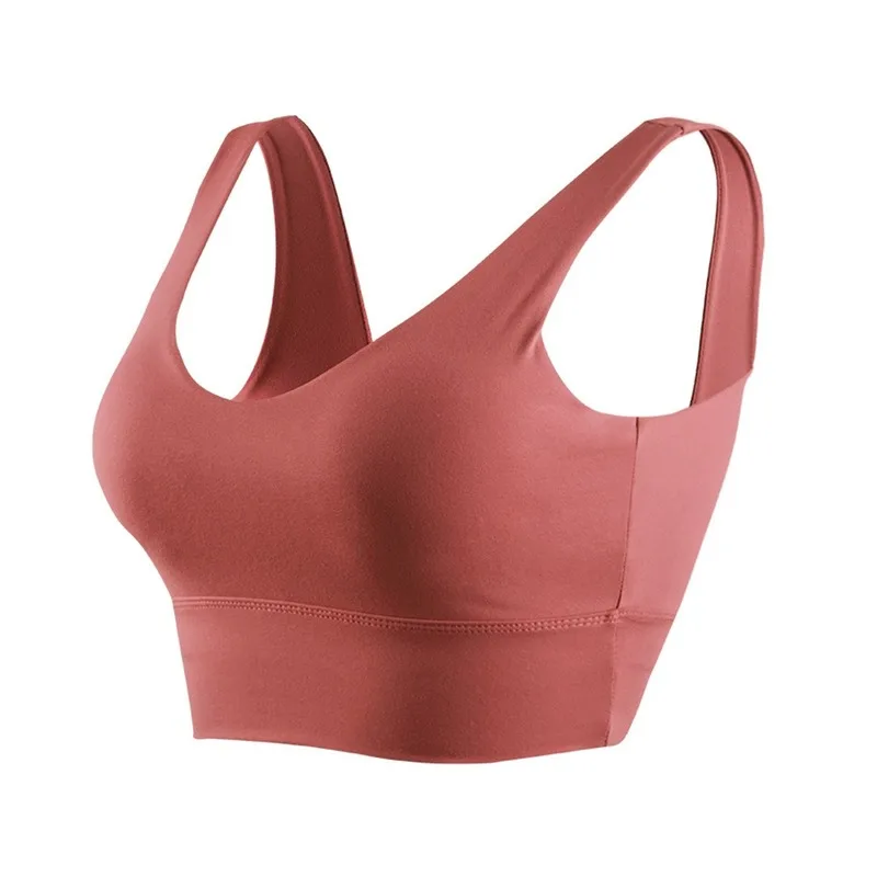 

2020 Yoga Vest Women's Running Fitness Sports Bra Women's Sexy V Shaped Solid Color Sports Bra and Underwear for Girls