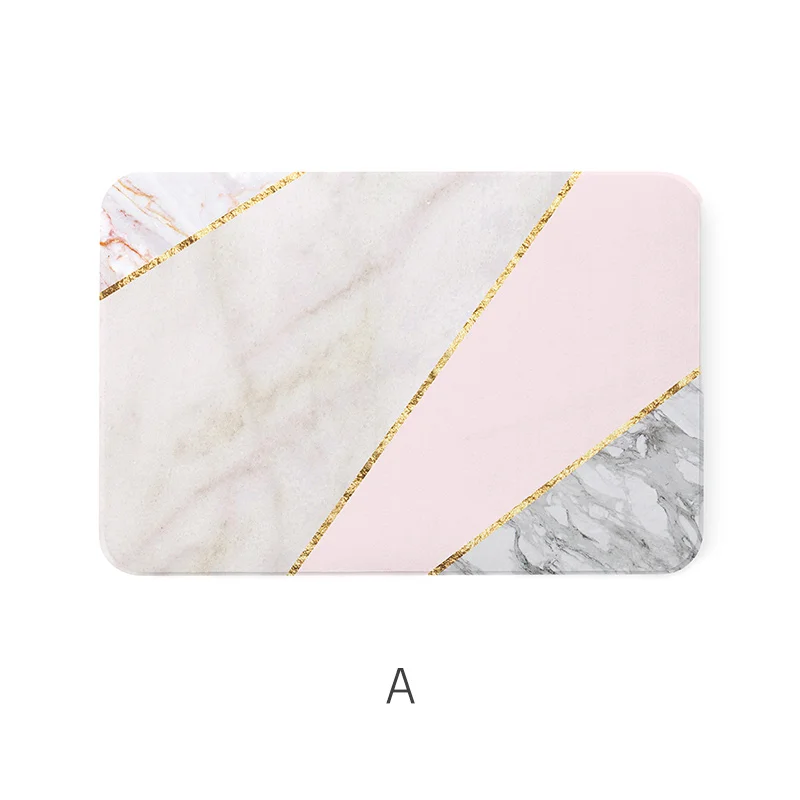 

Toilet Geometric Bath Mat Absorbent Foot Anti Slip Soft Bathroom Bath Mat Modern Diatom Mud Tapete Banheiro Home Items DF50BM