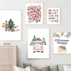 Картина на холсте с узором гайкера, мультяшная Рождественская елка, скандинавские плакаты, настенные картины, украшение для дома, детский нерамка