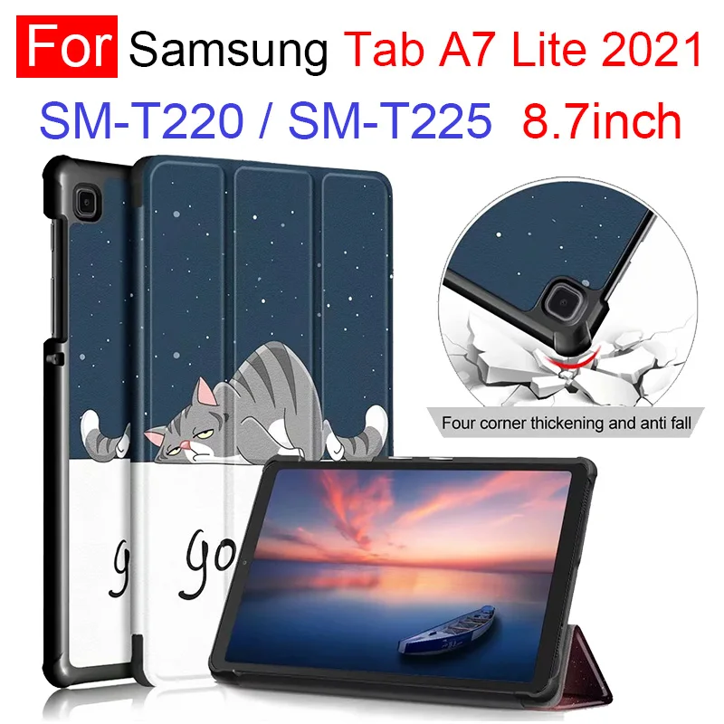 Для Samsung Tab A7 Lite 8 7 дюймов 2021 SM T220 T225 чехол для планшета из искусственной кожи