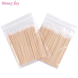 300PCS Short Wood Handle Small Pointed Tip Head Cotton Swab Eyebrow Tattoo Beauty Makeup Color Nail  in USA (United States)
