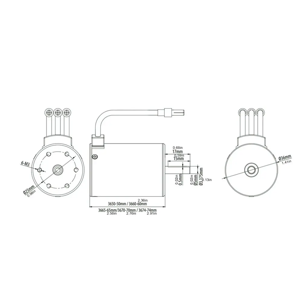 

Waterproof 3665 5.0mm 1800KV 2300KV 2900KV 3500KV Brushless Motor for 1/10 GTR/2S 3S RC Drift Racing Off-road Car