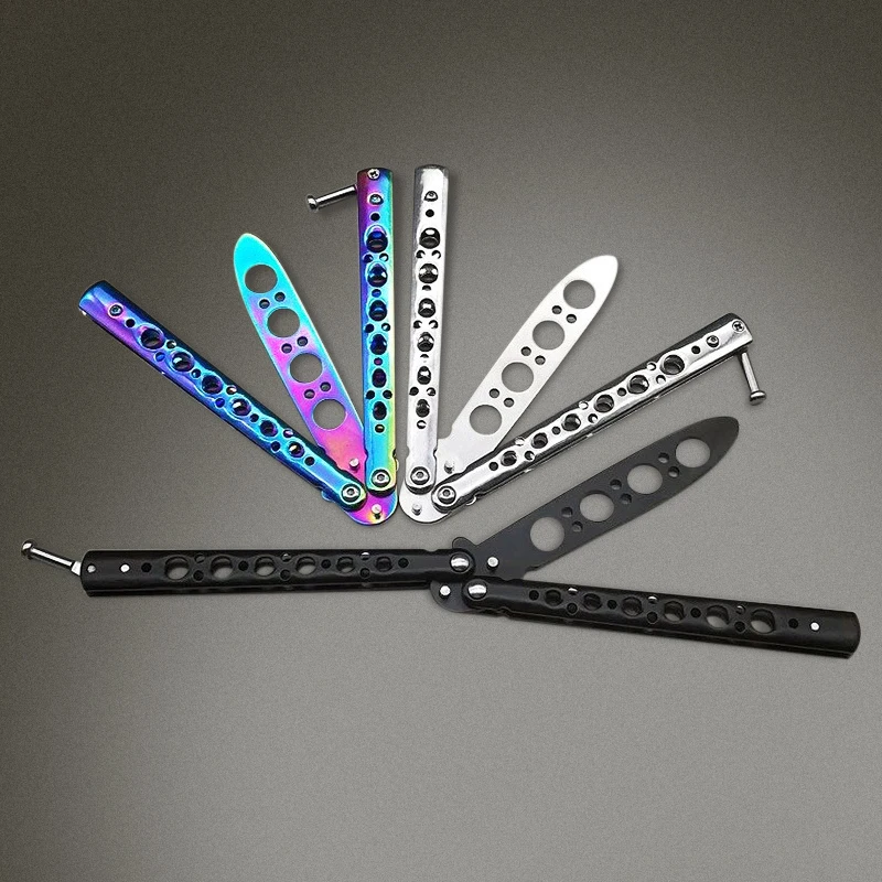 Тренировочный нож бабочка из нержавеющей стали складной для косплея без острых