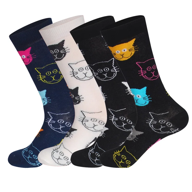 LIONZONE 4 пар/лот унисекс для мужчин и женщин Обувь влюбленных Зимняя носки Животные