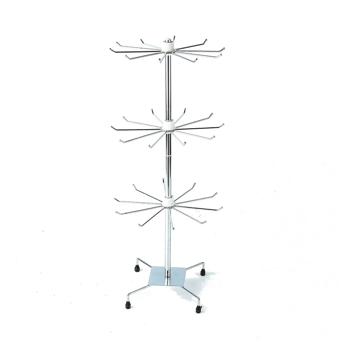 Вертушка 3 яруса по 10 крючков 25*25*50 см цвет хром | Дом и сад