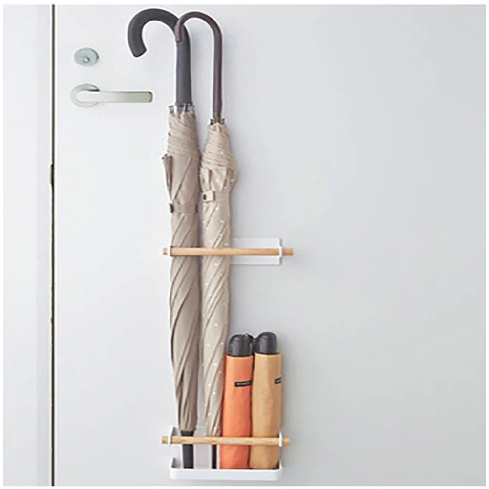 

Umbrella Holder Stand Iron Home Wall Mounted Multifunction Magnetic Decoration Indoor Keep Clean Drip Tray Stable Storage