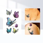 AACAR 1 шт. Элегантные 3D наклейки для тату с бабочками водонепроницаемые флэш-татуировки 10*6 см