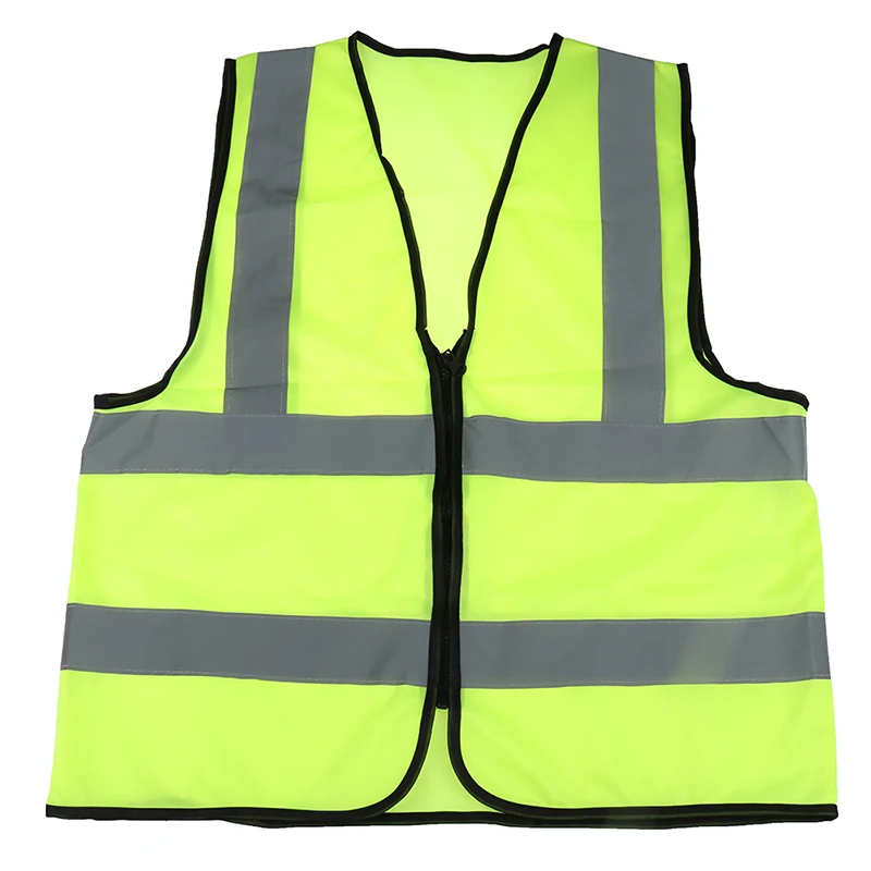 

Reflective Safety Vest, Night Road Operation, Foldable Reflective Stripe Bright Neon Light, With Reflective Strip - Front Zipper