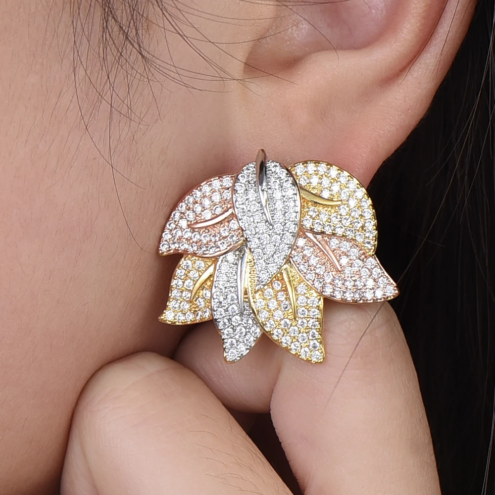 LARRAURI 2019 новые модные женские серьги гвоздики с кубическим цирконием ювелирные