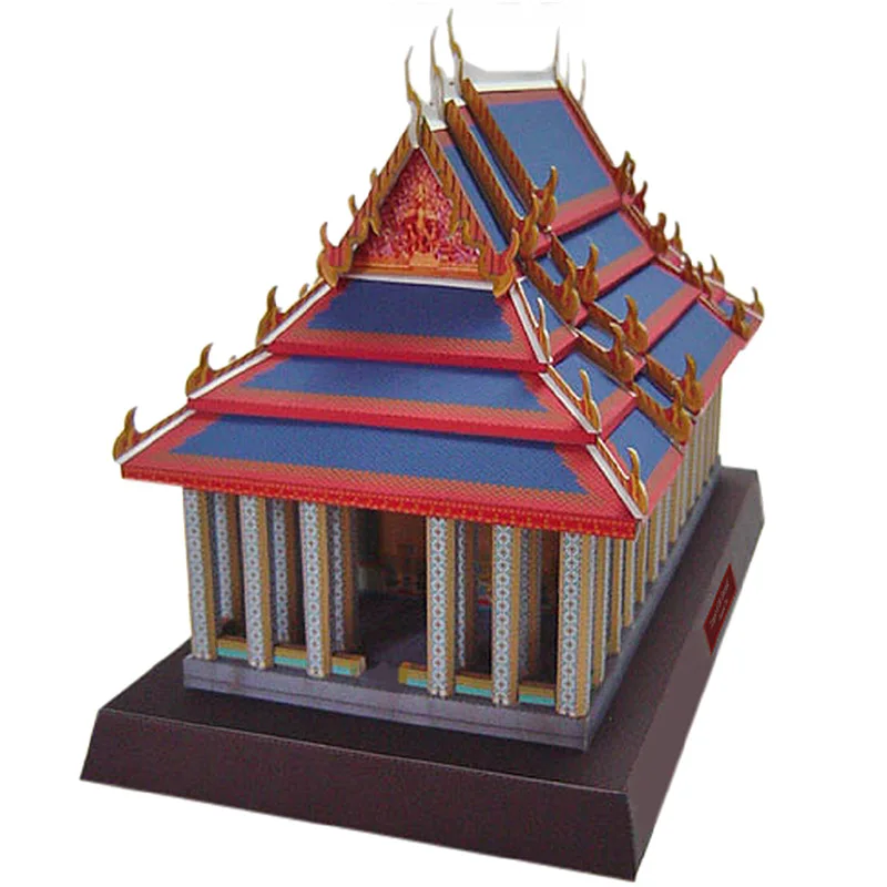 

Тайский храм изумрудов, 3D бумажная модель для творчества, набор для строительства, картонные художественные изделия, Детские Развивающие г...