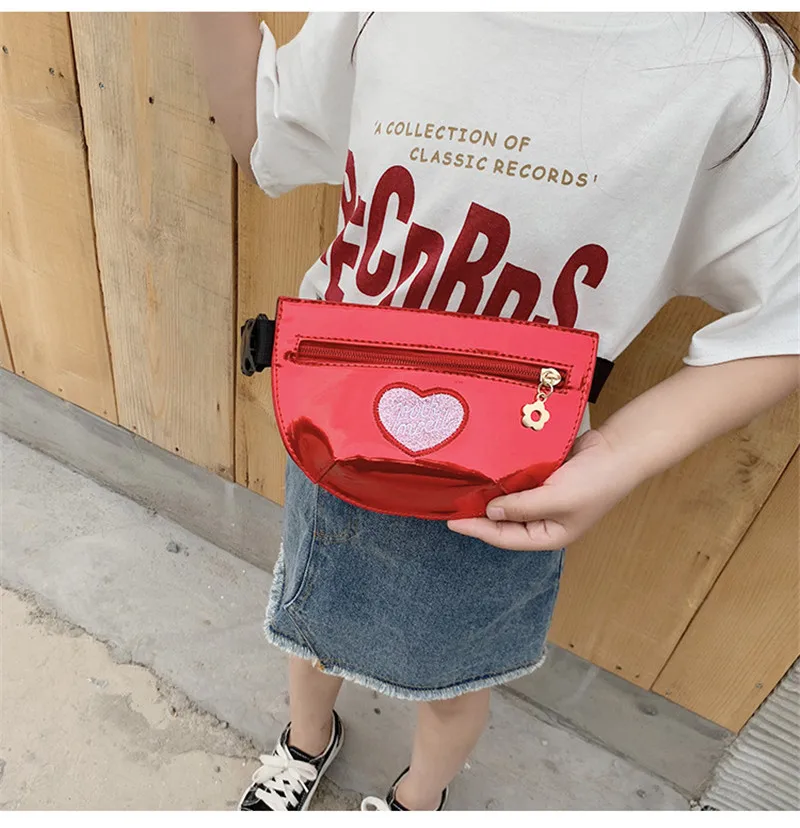 Яркая кожаная поясная сумка новая модная детская нагрудная унисекс с надписью