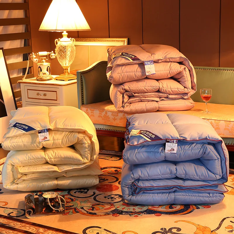 

2021 new Winter comforter fluffy soft thicken duvet 100% cotton+ goose down fiber quilts 220*240cm home bedding winter blankets